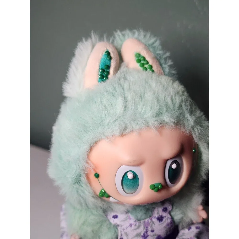 Pop Mart Labubu Big Into Energy Serenity Vinyl Plush Bedazzled Custom Green